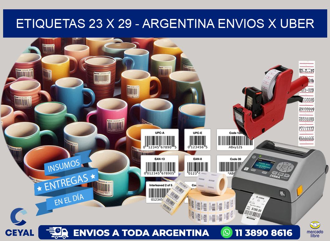 ETIQUETAS 23 x 29 – ARGENTINA ENVIOS X UBER