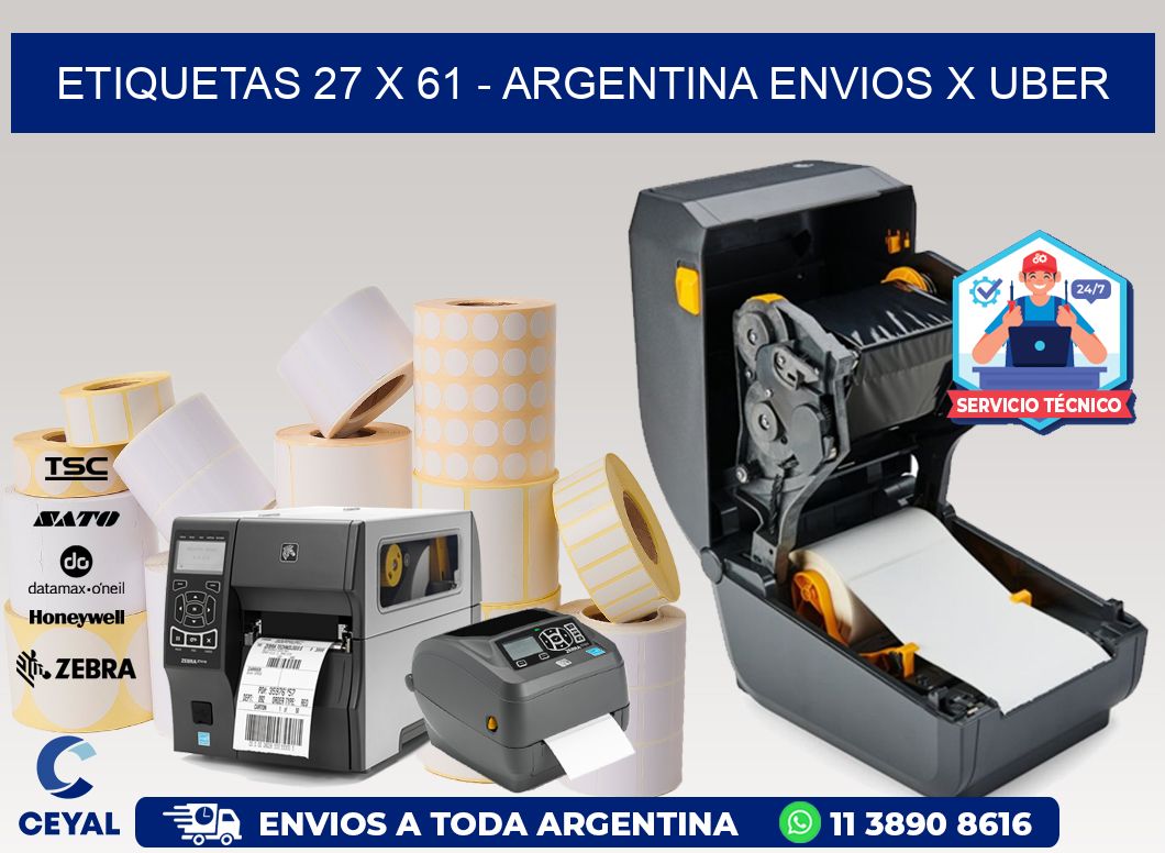 ETIQUETAS 27 x 61 - ARGENTINA ENVIOS X UBER