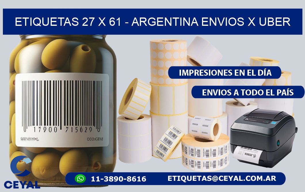 ETIQUETAS 27 x 61 - ARGENTINA ENVIOS X UBER