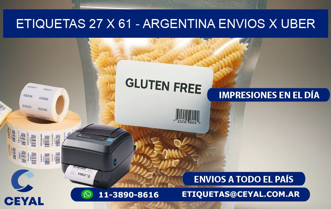 ETIQUETAS 27 x 61 - ARGENTINA ENVIOS X UBER