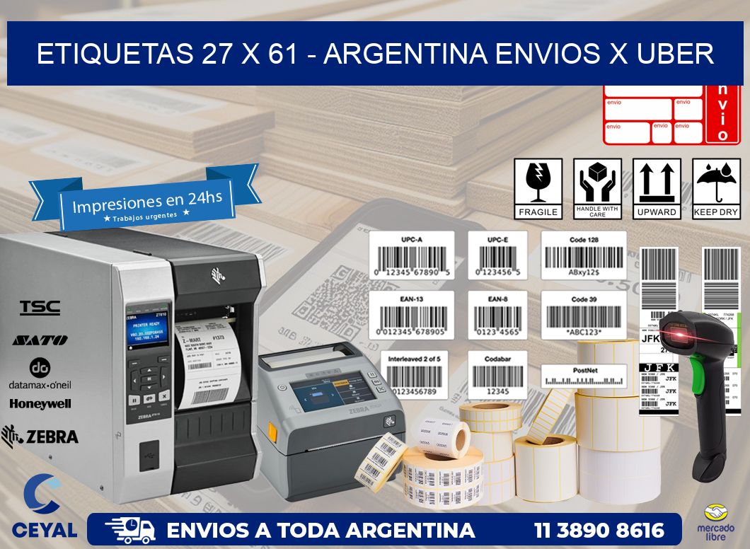 ETIQUETAS 27 x 61 – ARGENTINA ENVIOS X UBER