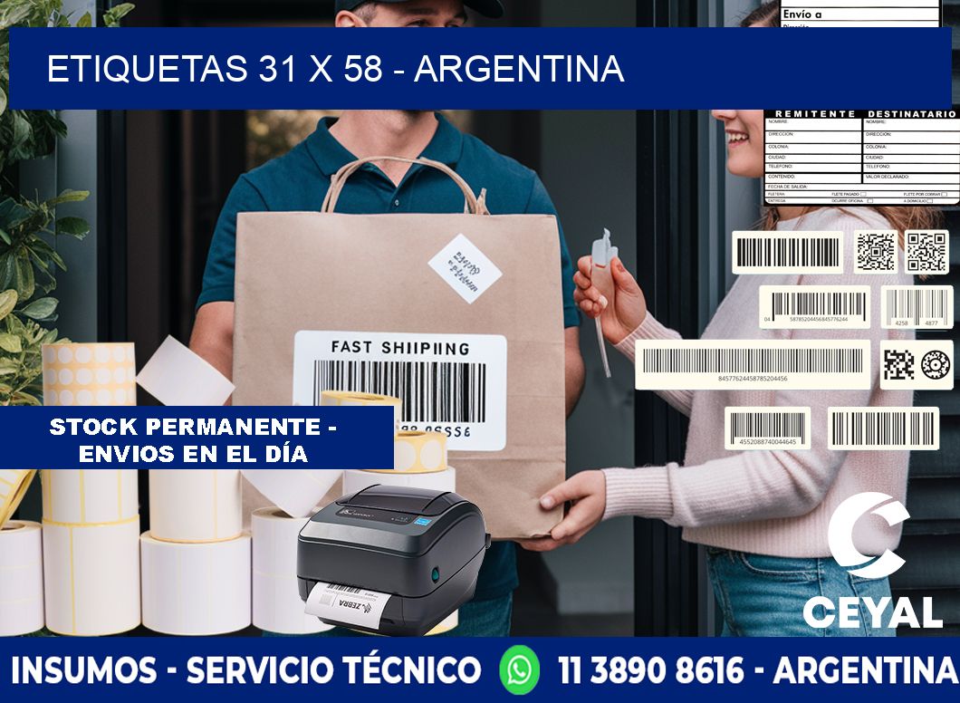 ETIQUETAS 31 x 58 - ARGENTINA