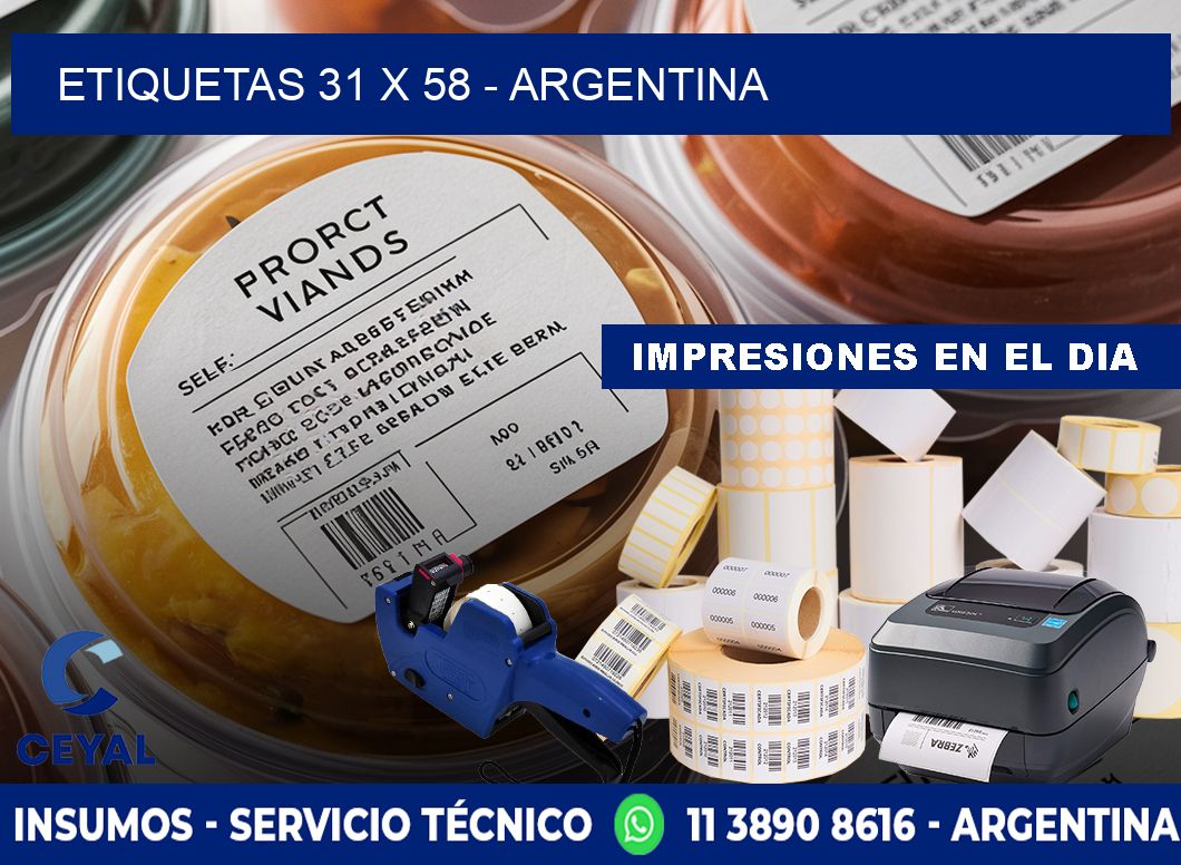 ETIQUETAS 31 x 58 - ARGENTINA