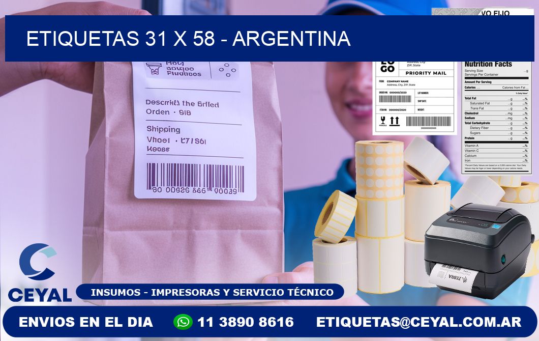 ETIQUETAS 31 x 58 - ARGENTINA