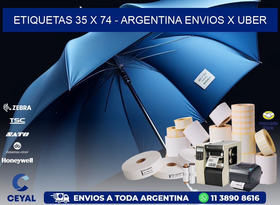 ETIQUETAS 35 x 74 - ARGENTINA ENVIOS X UBER