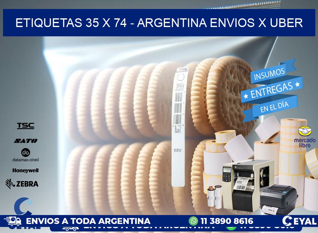 ETIQUETAS 35 x 74 - ARGENTINA ENVIOS X UBER