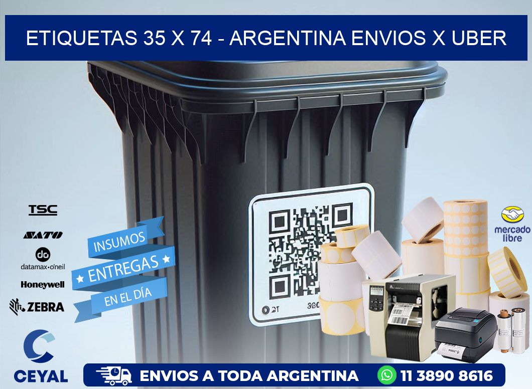 ETIQUETAS 35 x 74 - ARGENTINA ENVIOS X UBER