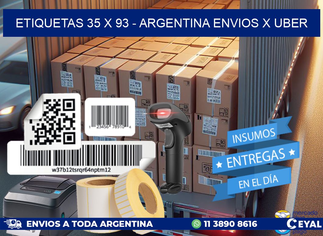 ETIQUETAS 35 x 93 - ARGENTINA ENVIOS X UBER