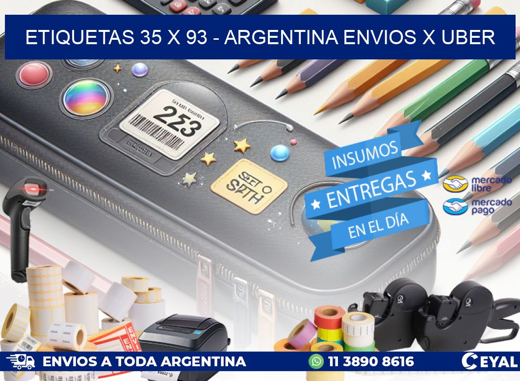 ETIQUETAS 35 x 93 - ARGENTINA ENVIOS X UBER