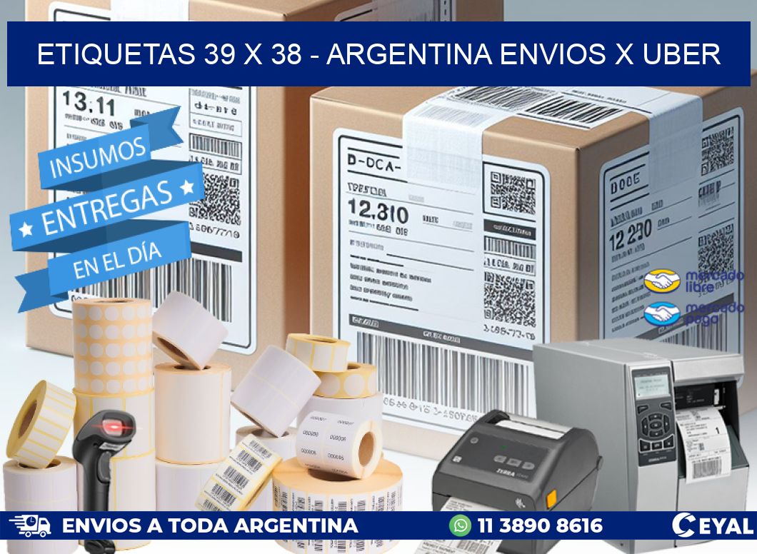 ETIQUETAS 39 x 38 - ARGENTINA ENVIOS X UBER