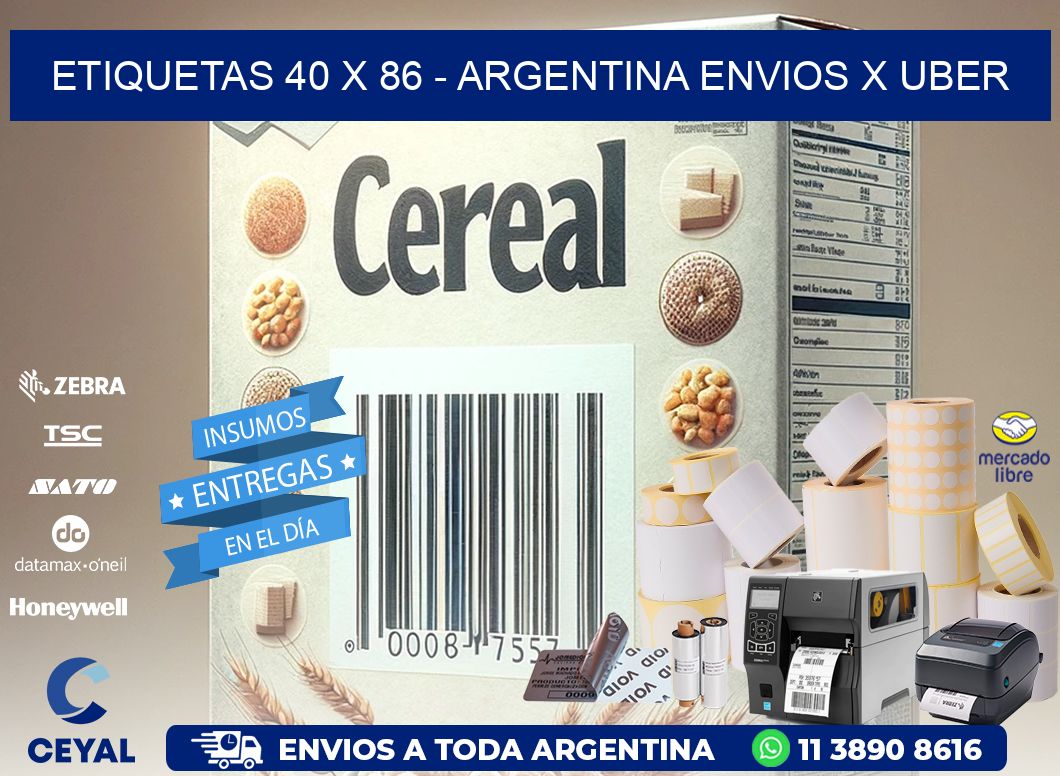 ETIQUETAS 40 x 86 - ARGENTINA ENVIOS X UBER