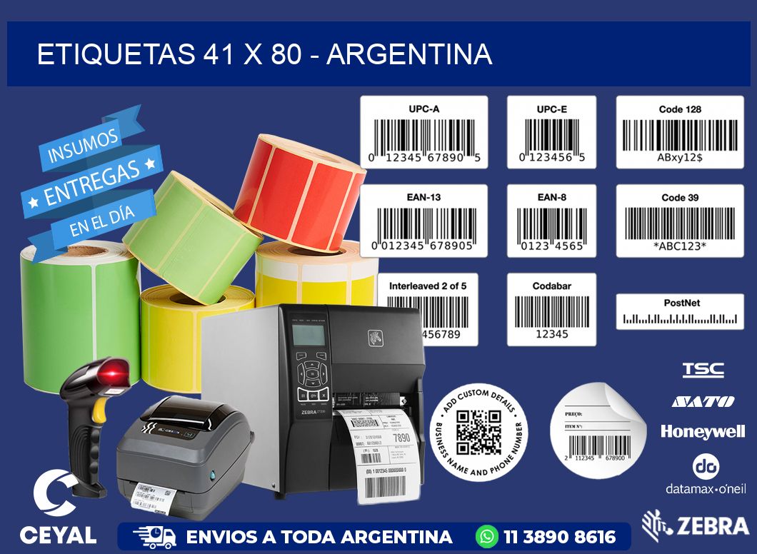 ETIQUETAS 41 x 80 - ARGENTINA