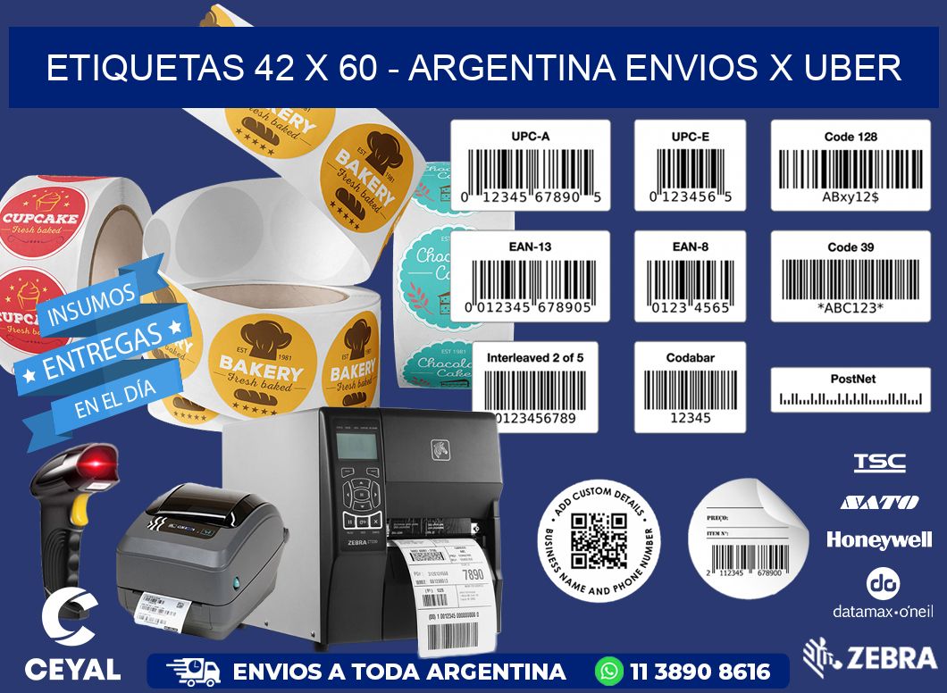 ETIQUETAS 42 x 60 - ARGENTINA ENVIOS X UBER