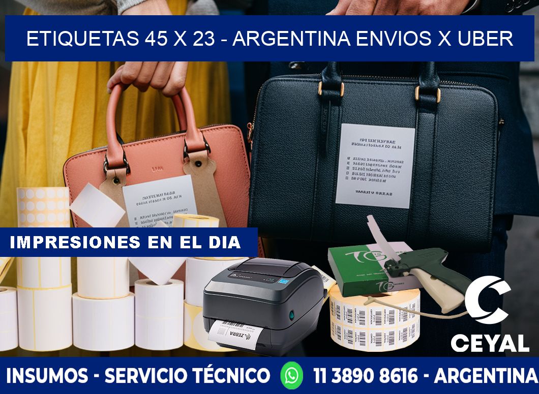 ETIQUETAS 45 x 23 - ARGENTINA ENVIOS X UBER