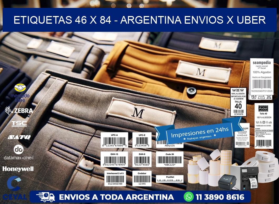 ETIQUETAS 46 x 84 - ARGENTINA ENVIOS X UBER