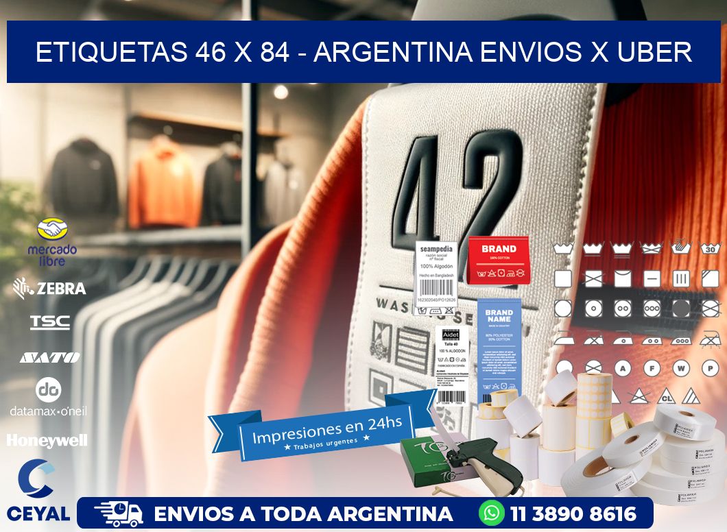 ETIQUETAS 46 x 84 - ARGENTINA ENVIOS X UBER