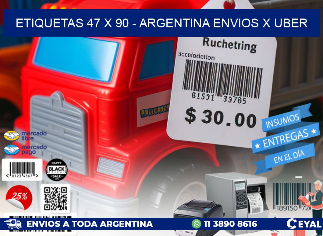 ETIQUETAS 47 x 90 - ARGENTINA ENVIOS X UBER