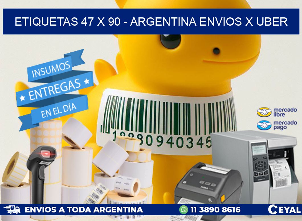 ETIQUETAS 47 x 90 - ARGENTINA ENVIOS X UBER