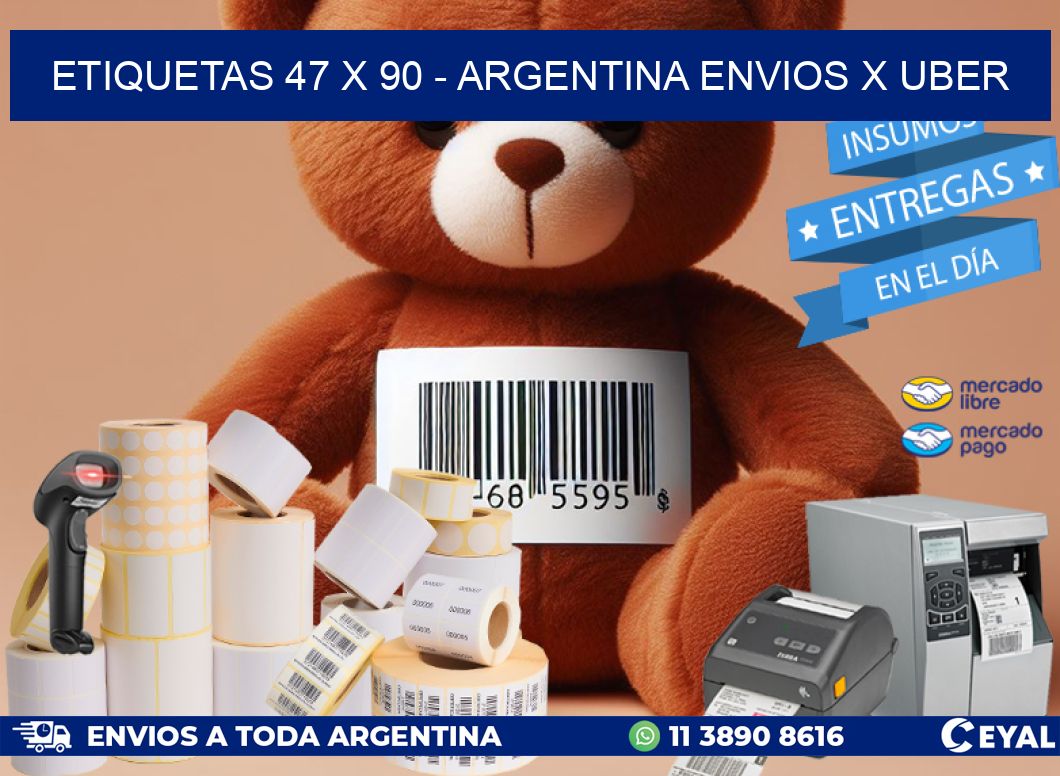 ETIQUETAS 47 x 90 - ARGENTINA ENVIOS X UBER