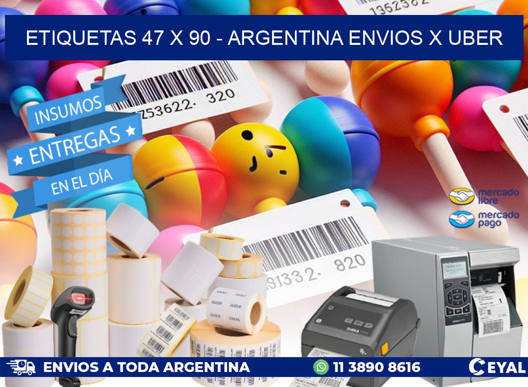 ETIQUETAS 47 x 90 – ARGENTINA ENVIOS X UBER