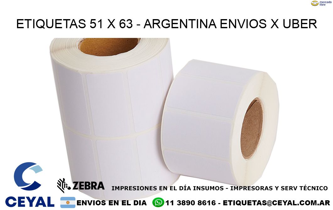 ETIQUETAS 51 x 63 - ARGENTINA ENVIOS X UBER