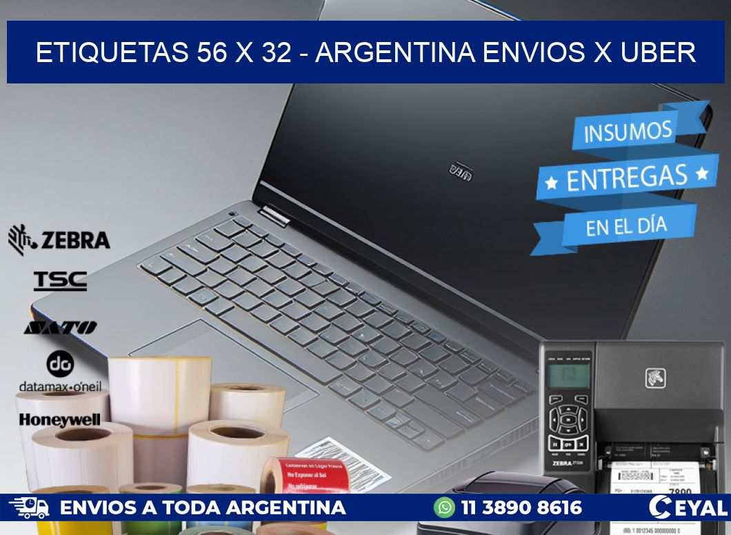 ETIQUETAS 56 x 32 - ARGENTINA ENVIOS X UBER