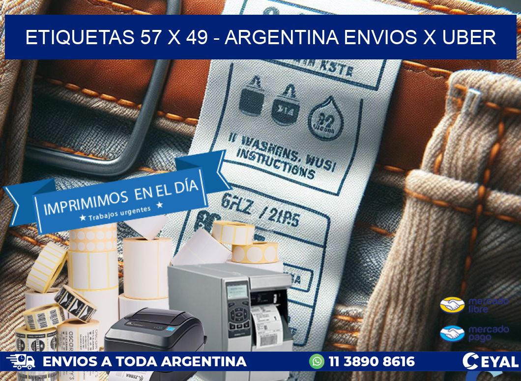 ETIQUETAS 57 x 49 - ARGENTINA ENVIOS X UBER