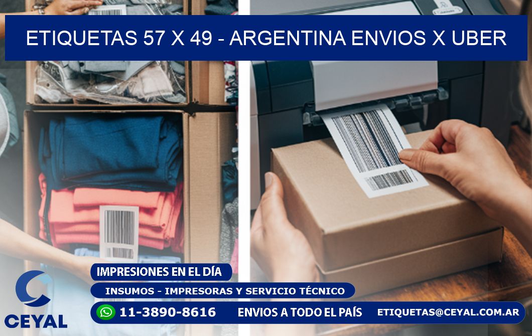 ETIQUETAS 57 x 49 - ARGENTINA ENVIOS X UBER