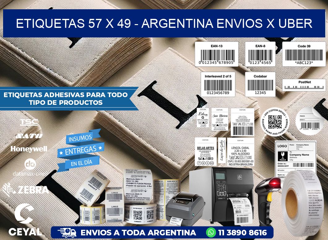 ETIQUETAS 57 x 49 – ARGENTINA ENVIOS X UBER