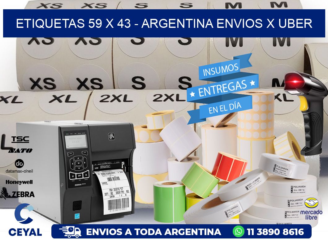 ETIQUETAS 59 x 43 - ARGENTINA ENVIOS X UBER