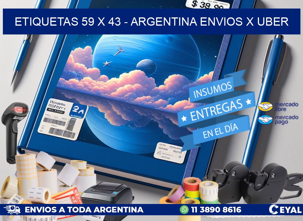 ETIQUETAS 59 x 43 - ARGENTINA ENVIOS X UBER