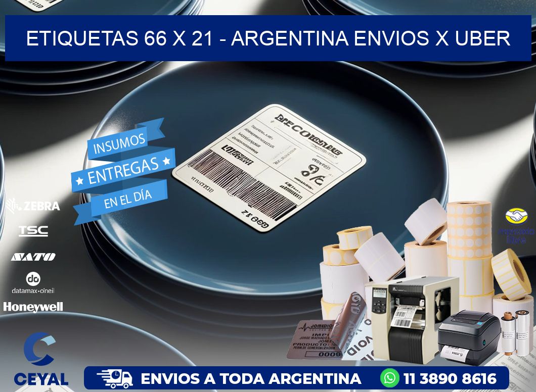 ETIQUETAS 66 x 21 - ARGENTINA ENVIOS X UBER