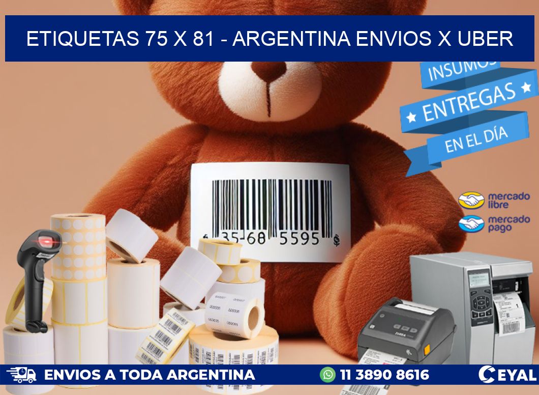 ETIQUETAS 75 x 81 - ARGENTINA ENVIOS X UBER