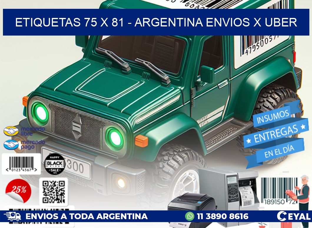 ETIQUETAS 75 x 81 - ARGENTINA ENVIOS X UBER