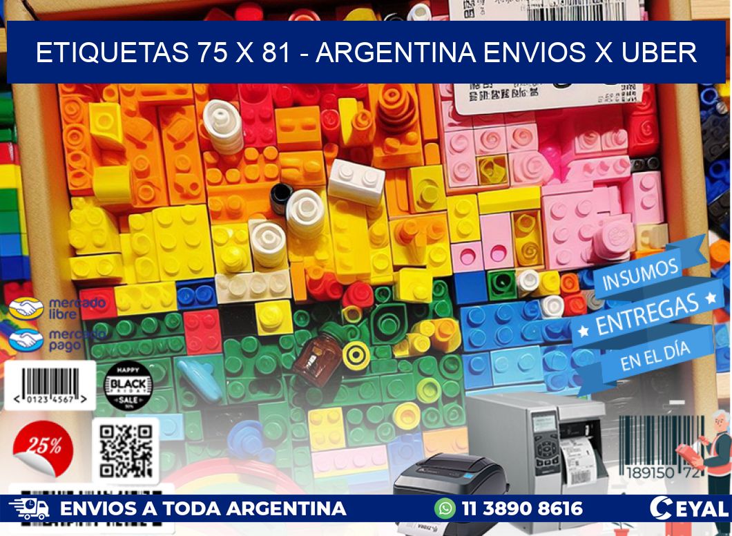 ETIQUETAS 75 x 81 - ARGENTINA ENVIOS X UBER