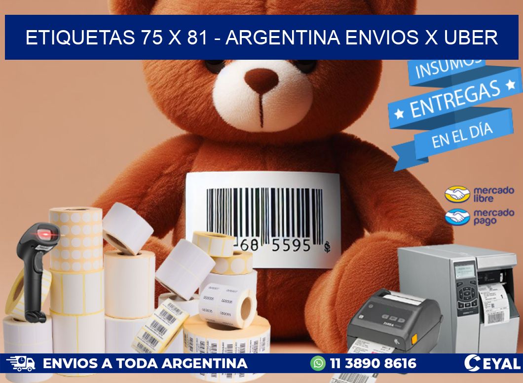 ETIQUETAS 75 x 81 - ARGENTINA ENVIOS X UBER