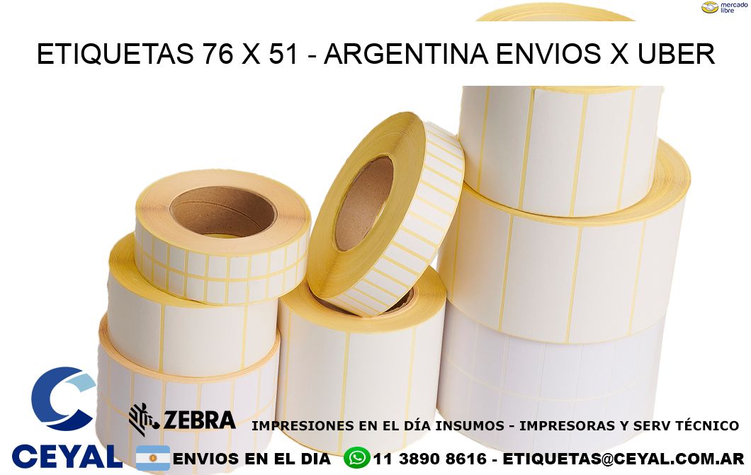 ETIQUETAS 76 x 51 - ARGENTINA ENVIOS X UBER