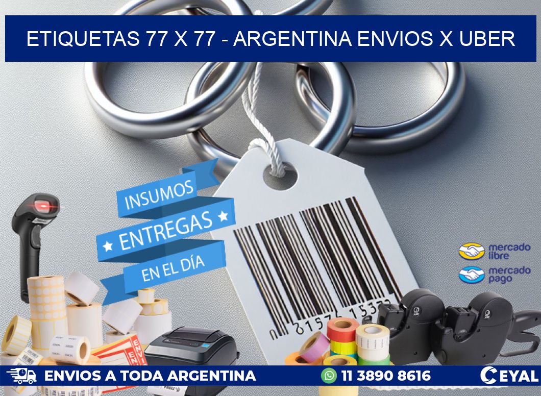 ETIQUETAS 77 x 77 - ARGENTINA ENVIOS X UBER