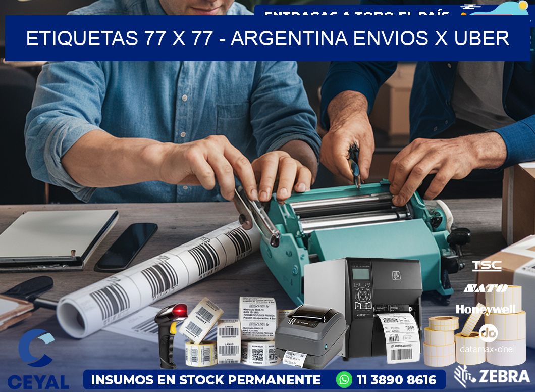 ETIQUETAS 77 x 77 - ARGENTINA ENVIOS X UBER