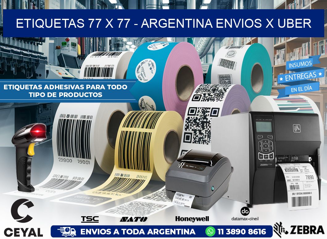 ETIQUETAS 77 x 77 – ARGENTINA ENVIOS X UBER