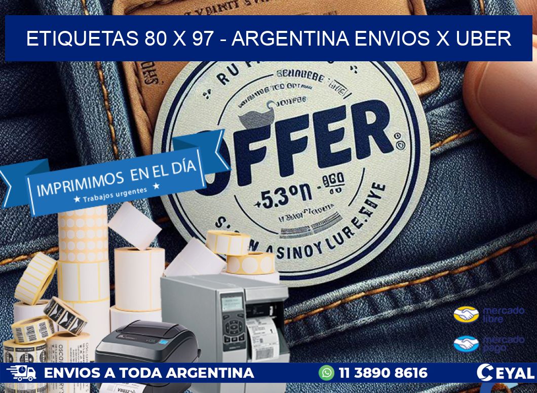 ETIQUETAS 80 x 97 - ARGENTINA ENVIOS X UBER