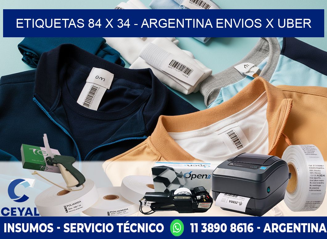 ETIQUETAS 84 x 34 - ARGENTINA ENVIOS X UBER