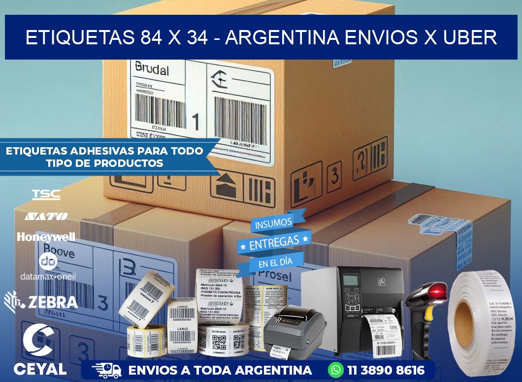 ETIQUETAS 84 x 34 – ARGENTINA ENVIOS X UBER