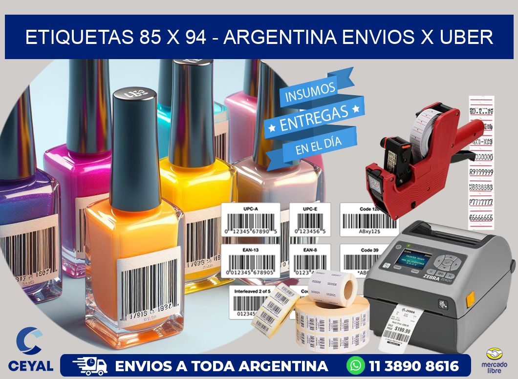 ETIQUETAS 85 x 94 - ARGENTINA ENVIOS X UBER