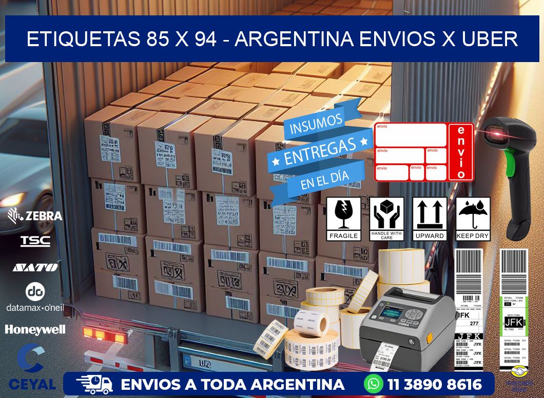 ETIQUETAS 85 x 94 - ARGENTINA ENVIOS X UBER