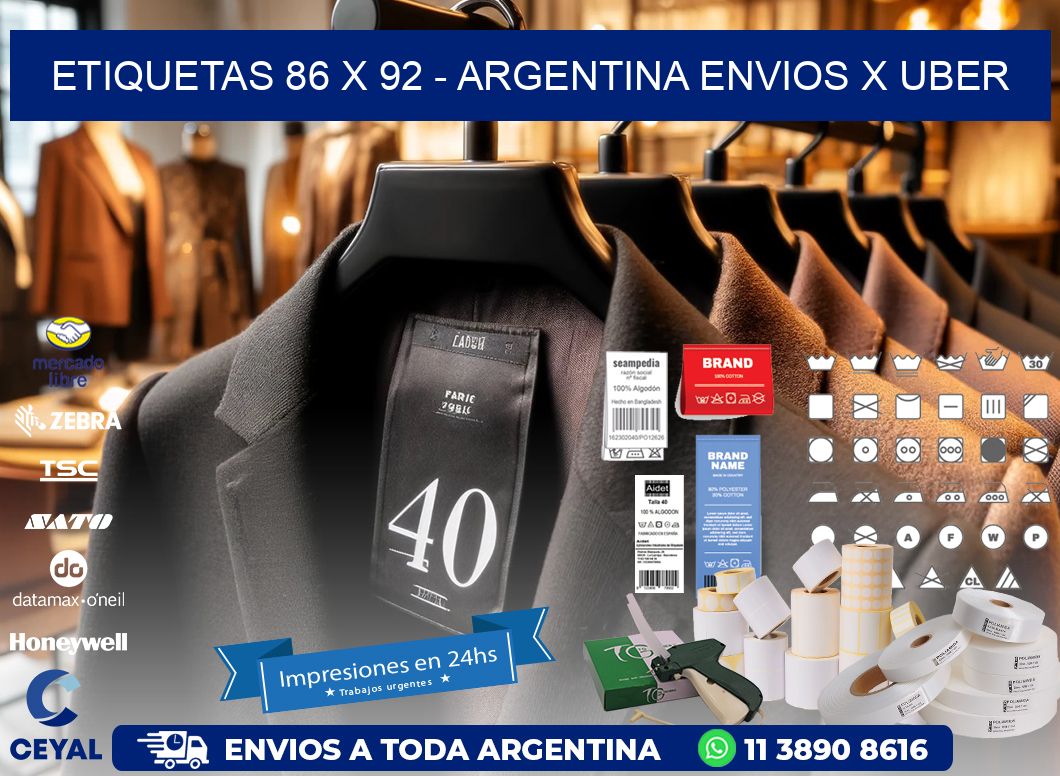 ETIQUETAS 86 x 92 - ARGENTINA ENVIOS X UBER