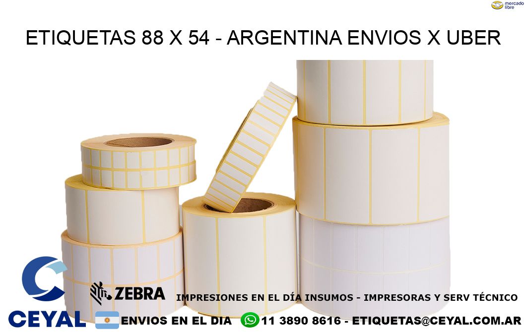 ETIQUETAS 88 x 54 - ARGENTINA ENVIOS X UBER