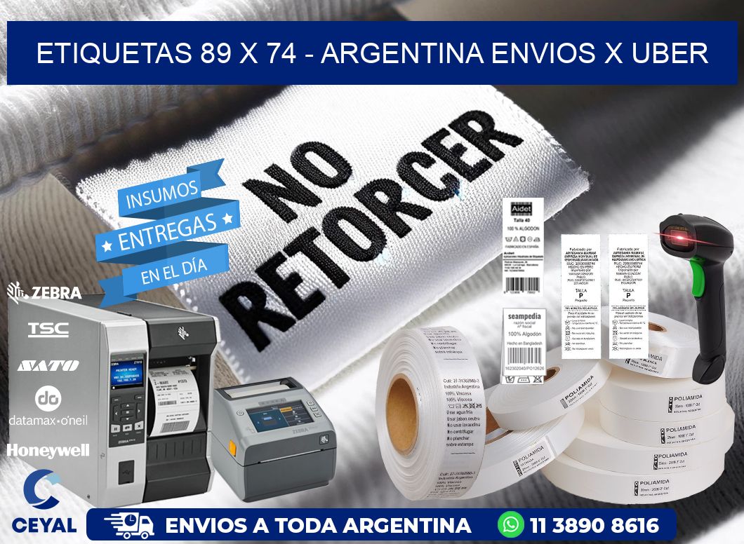 ETIQUETAS 89 x 74 - ARGENTINA ENVIOS X UBER