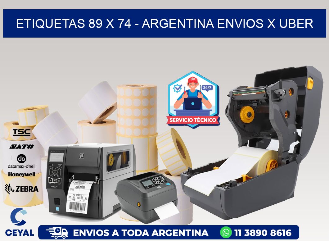 ETIQUETAS 89 x 74 - ARGENTINA ENVIOS X UBER