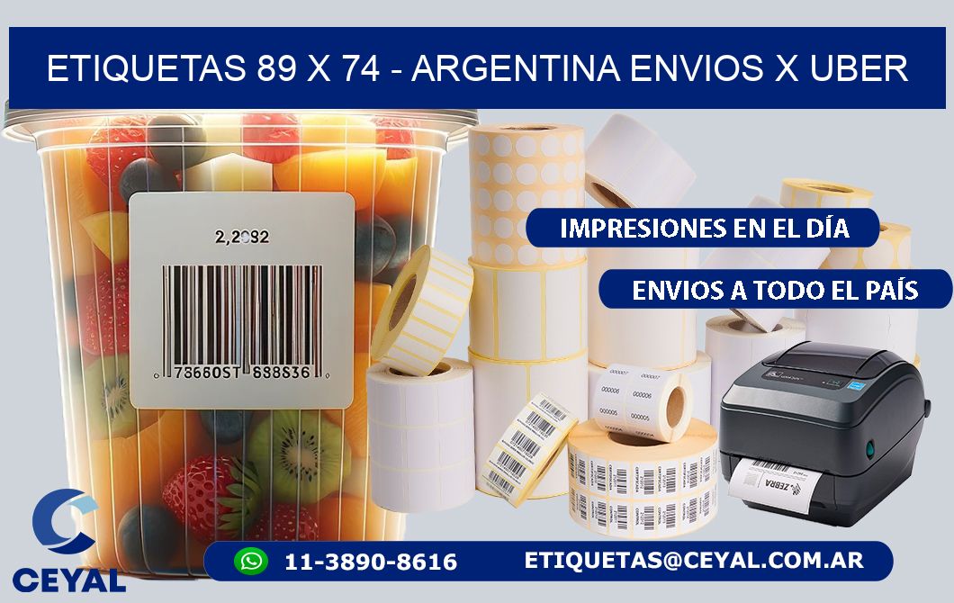 ETIQUETAS 89 x 74 - ARGENTINA ENVIOS X UBER